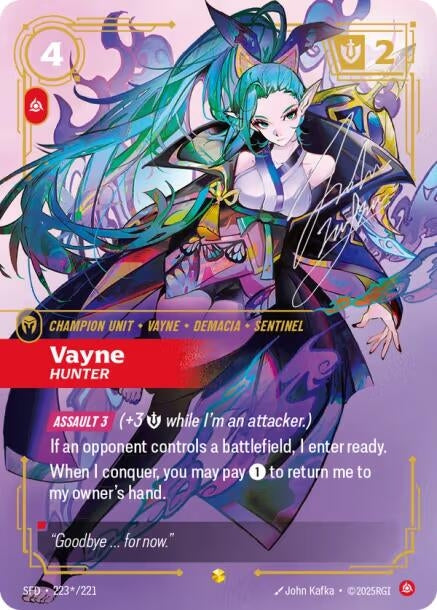 Image for Vayne - Hunter (Signature) (223*/221) (Spiritforged) (SFD) - Riftbound: League of Legends Trading Card Game