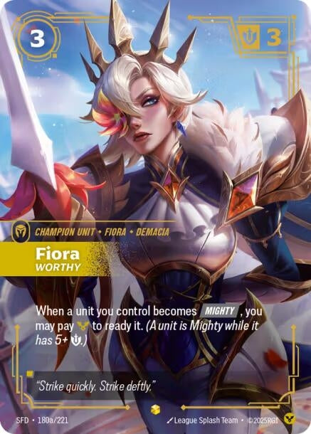 Image for Fiora - Worthy (Alternate Art) (180a/221) (Spiritforged) (SFD) - Riftbound: League of Legends Trading Card Game