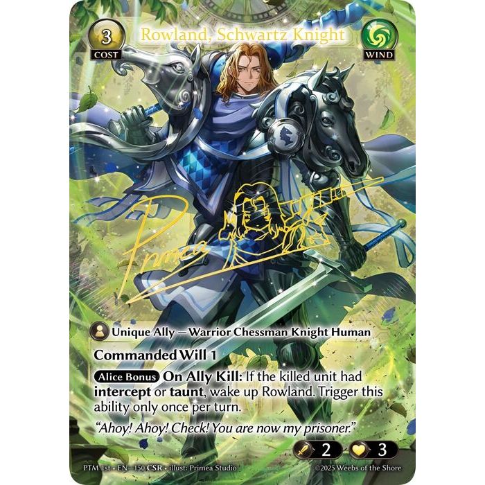 Image for Rowland, Schwartz Knight (CSR) (150) (Phantom Monarchs) - Grand Archive TCG