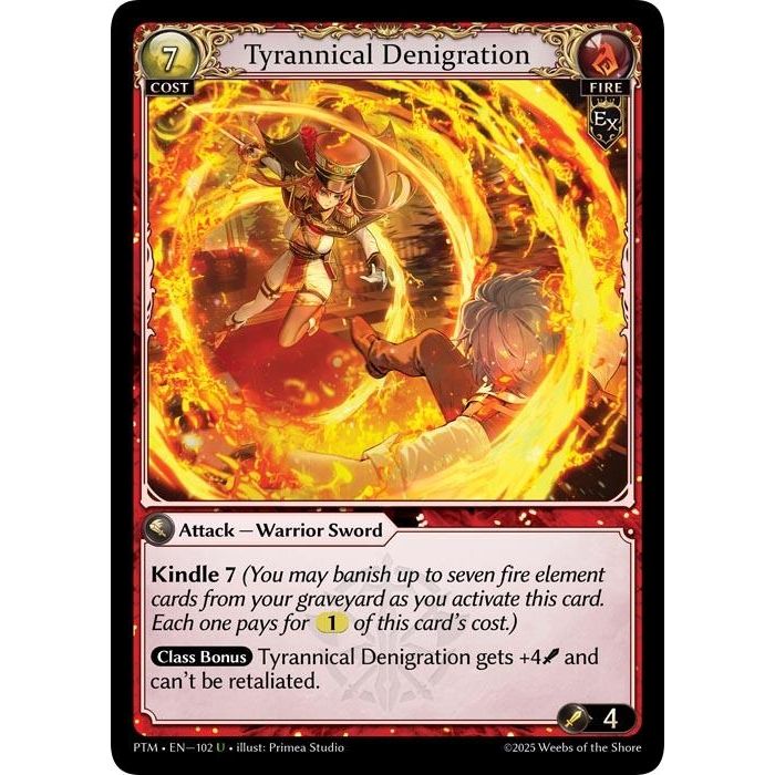 Image for Tyrannical Denigration (Curio Foil) (102) (Phantom Monarchs) - Grand Archive TCG