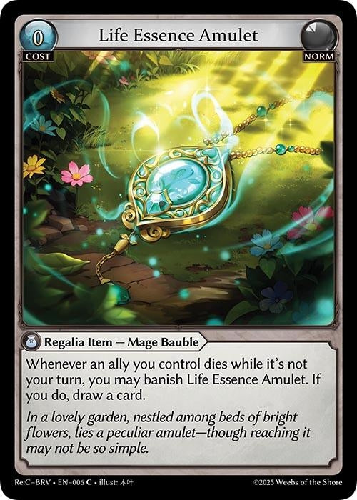 Image for Life Essence Amulet (006) (Merlin Re: Collection, Brilliant Vestige) (BRLVST) - Grand Archive TCG