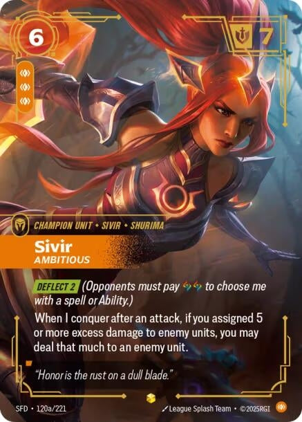 Image for Sivir - Ambitious (Alternate Art) (120a/221) (Spiritforged) (SFD) - Riftbound: League of Legends Trading Card Game