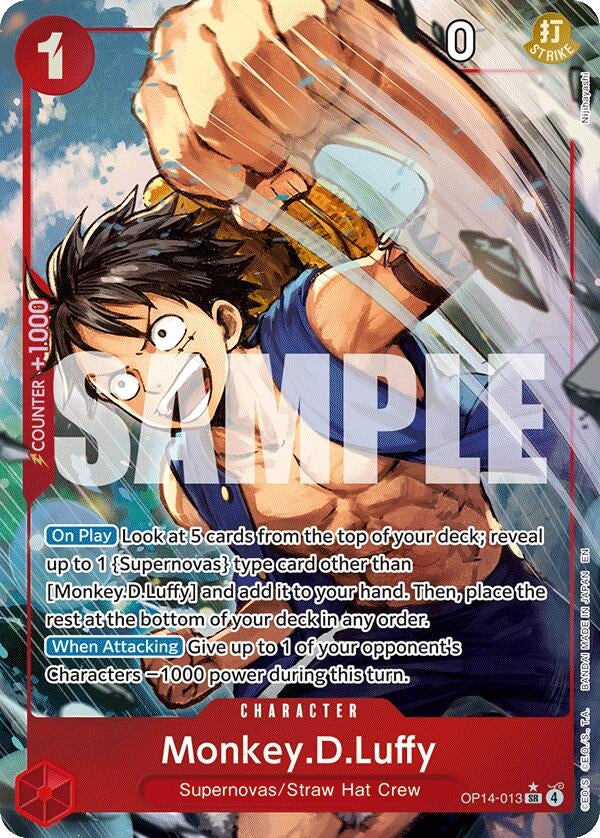 Image for Monkey.D.Luffy - OP14-013 (Alternate Art) (OP14-013) (The Azure Sea's Seven) (OP14) - One Piece Card Game