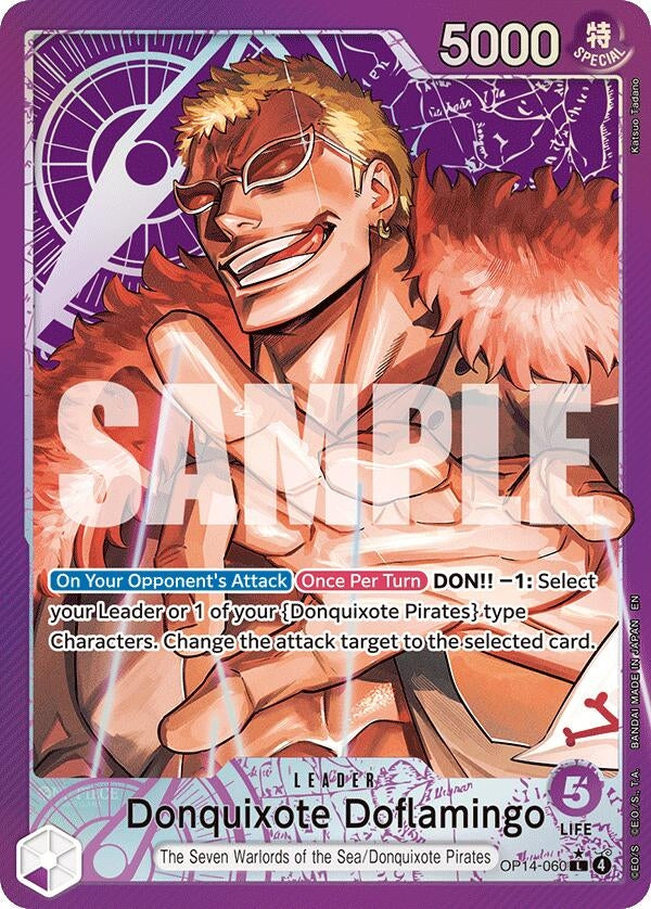 Image for Donquixote Doflamingo - OP14-060 (Alternate Art) (OP14-060) (The Azure Sea's Seven) (OP14) - One Piece Card Game