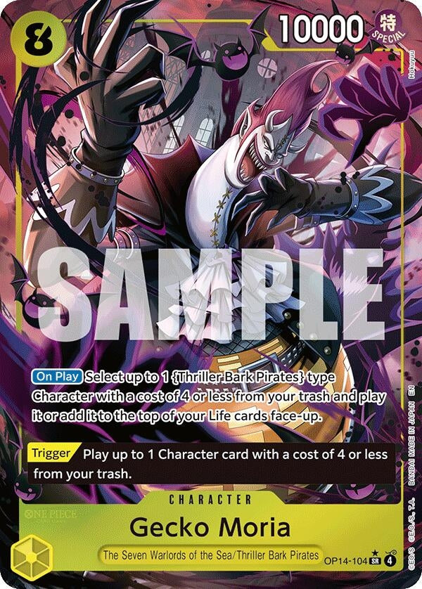 Image for Gecko Moria - OP14-104 (Alternate Art) (OP14-104) (The Azure Sea's Seven) (OP14) - One Piece Card Game