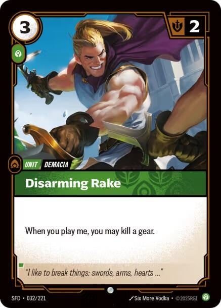 Image for Disarming Rake (032/221) (Spiritforged) (SFD) - Riftbound: League of Legends Trading Card Game