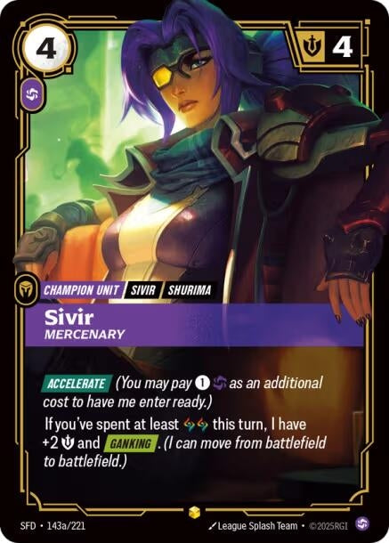 Image for Sivir - Mercenary (Alternate Art) (143a/221) (Spiritforged) (SFD) - Riftbound: League of Legends Trading Card Game