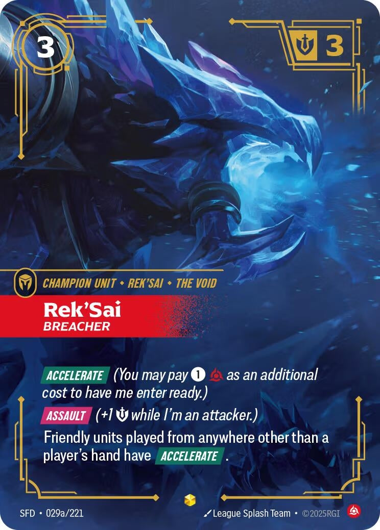 Image for Rek'Sai - Breacher (Alternate Art) (029a/221) (Spiritforged) (SFD) - Riftbound: League of Legends Trading Card Game