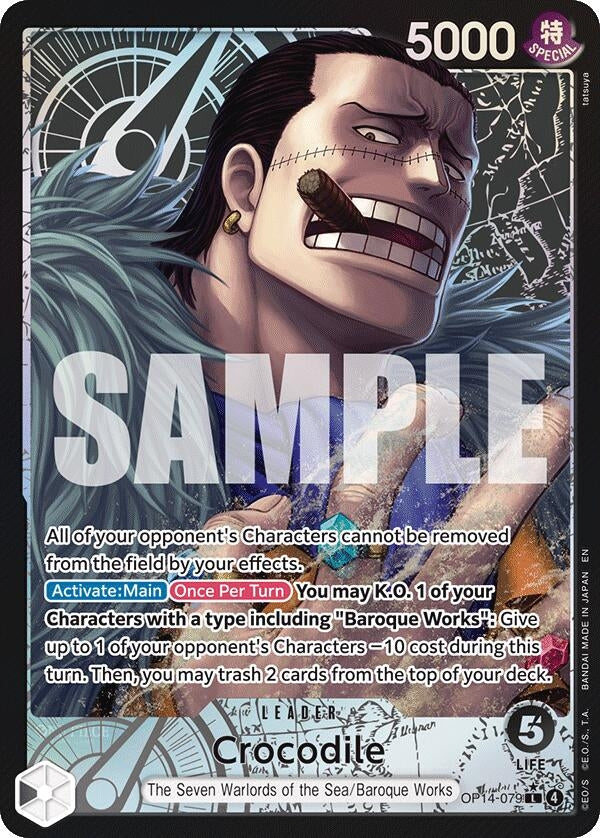 Image for Crocodile - OP14-079 (Alternate Art) (OP14-079) (The Azure Sea's Seven) (OP14) - One Piece Card Game