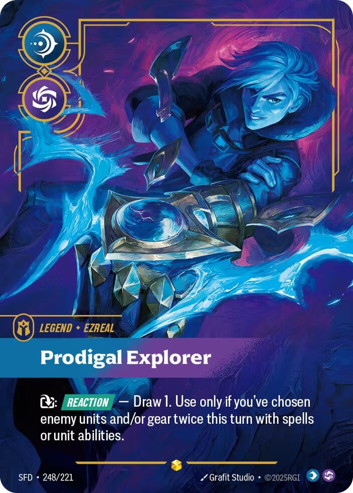 Image for Ezreal - Prodigal Explorer (Overnumbered) (248/221) (Spiritforged) (SFD) - Riftbound: League of Legends Trading Card Game