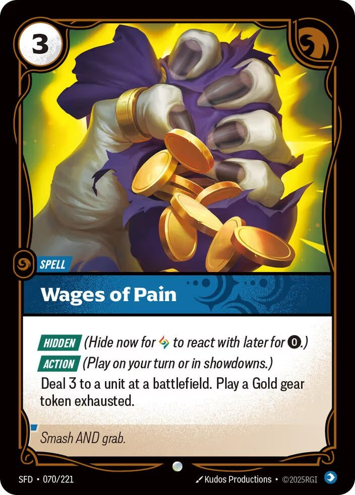 Image for Wages of Pain (070/221) (Spiritforged) (SFD) - Riftbound: League of Legends Trading Card Game