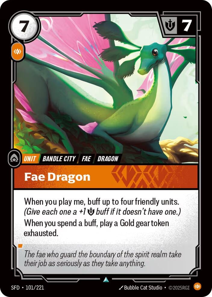 Image for Fae Dragon (101/221) (Spiritforged) (SFD) - Riftbound: League of Legends Trading Card Game