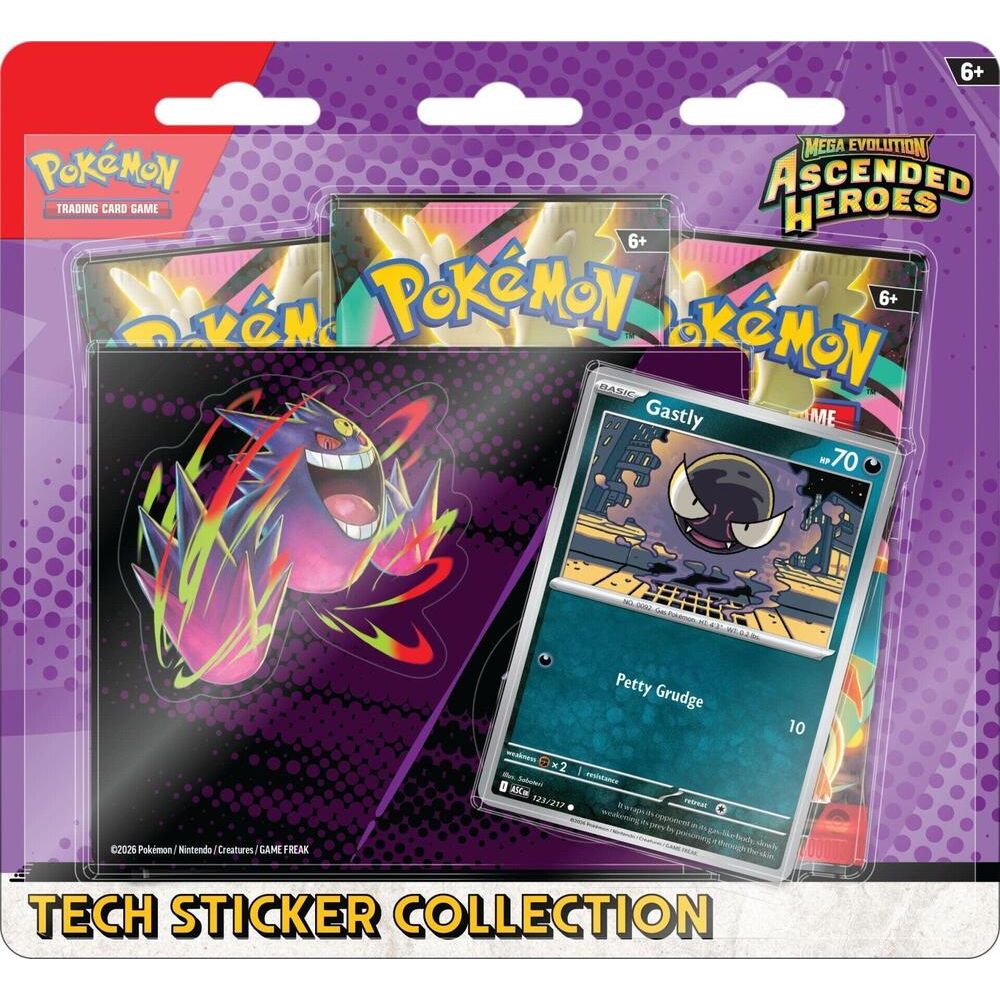 Pokémon TCG: Scarlet & Violet—Ascended Heroes Tech Sticker Collection (Gastly) - PokeBox USA