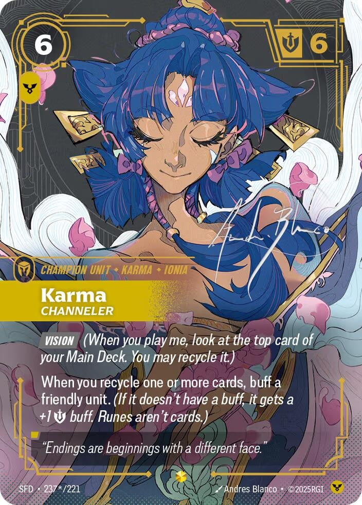 Image for Karma - Channeler (Signature) (237*/221) (Spiritforged) (SFD) - Riftbound: League of Legends Trading Card Game