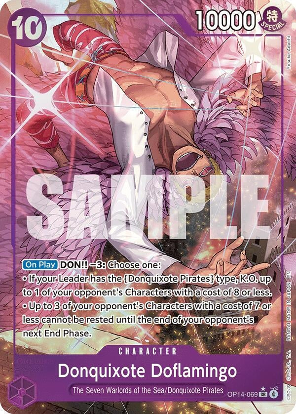 Image for Donquixote Doflamingo - OP14-069 (Alternate Art) (OP14-069) (The Azure Sea's Seven) (OP14) - One Piece Card Game