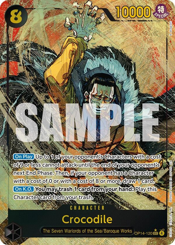 Image for Crocodile - OP14-120 (Alternate Art) (OP14-120) (The Azure Sea's Seven) (OP14) - One Piece Card Game