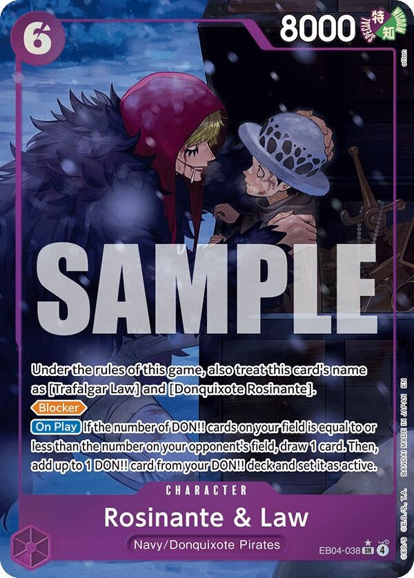 Image for Rosinante & Law (Alternate Art) (EB04-038) (The Azure Sea's Seven) (OP14) - One Piece Card Game