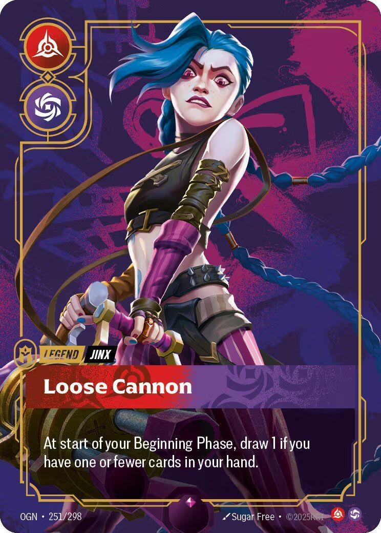 Image for Jinx - Loose Cannon (Metal) (Best Of) (251/298) (Riftbound Organized Play Promotional Cards) (OPP) - Riftbound: League of Legends Trading Card Game