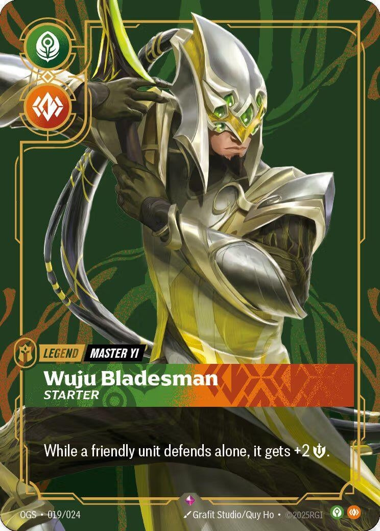 Image for Master Yi - Wuju Bladesman (Metal) (Best Of) (019/024) (Riftbound Organized Play Promotional Cards) (OPP) - Riftbound: League of Legends Trading Card Game