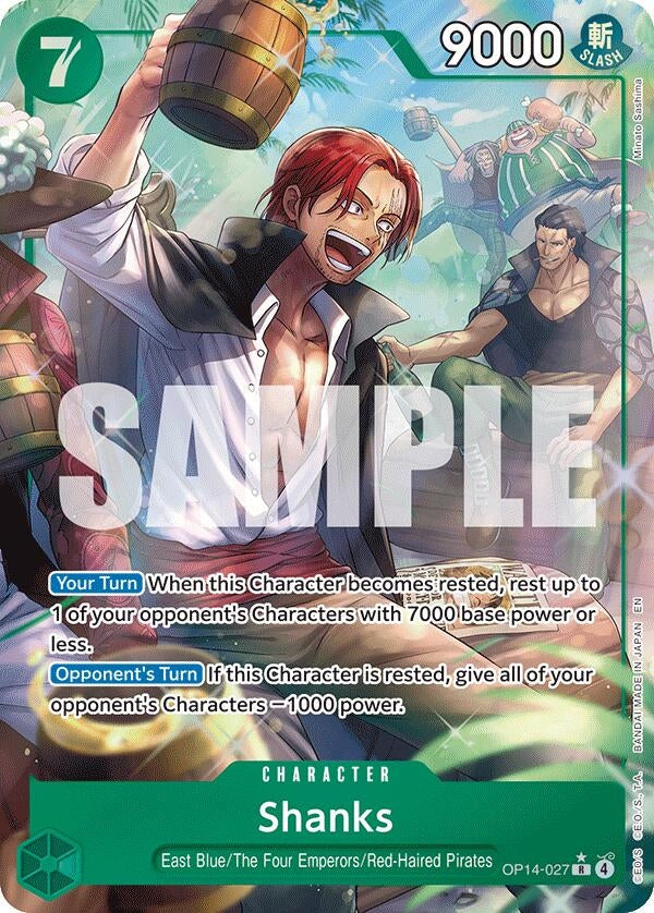 Image for Shanks (Alternate Art) (OP14-027) (The Azure Sea's Seven) (OP14) - One Piece Card Game