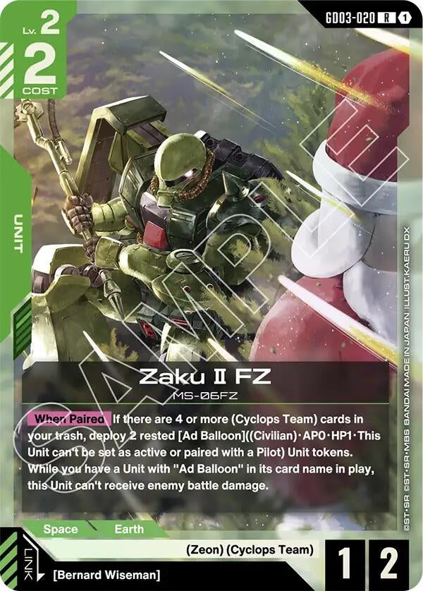 Image for Zaku II FZ (GD03-020) (Steel Requiem) (GD03) - Gundam Card Game