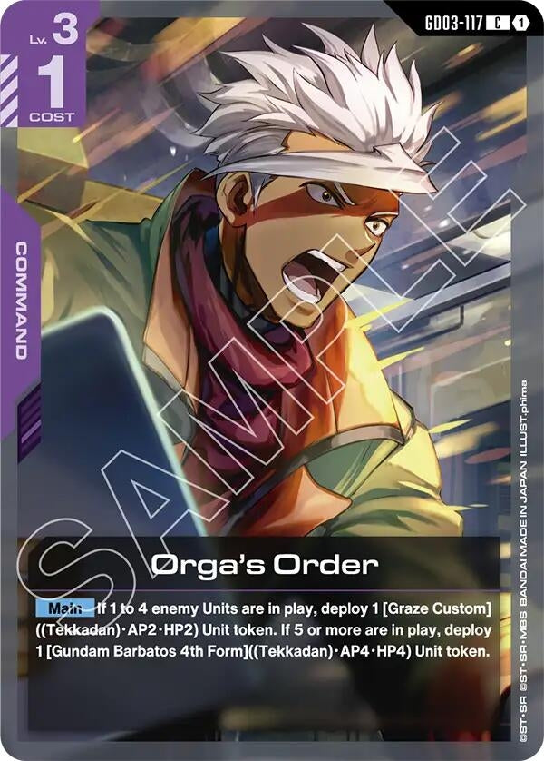 Image for Orga's Order (GD03-117) (Steel Requiem) (GD03) - Gundam Card Game