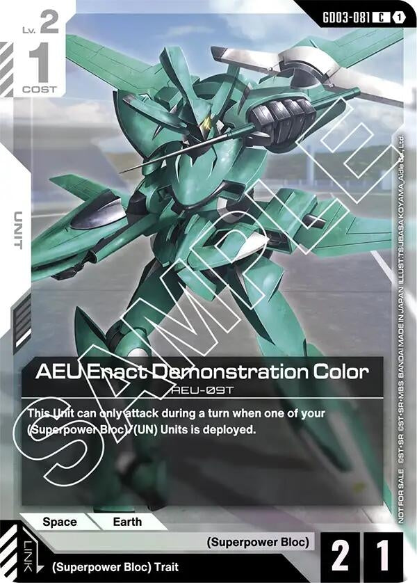 Image for AEU Enact Demonstration Color (Store Tournament Participant Pack 03) (GD03-081) (Gundam Promotional Cards) (GCG-PR) - Gundam Card Game