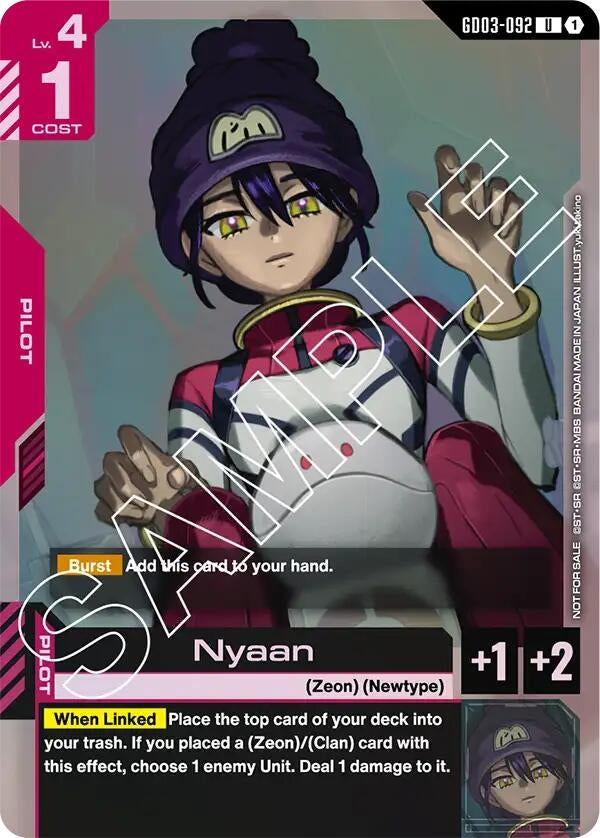 Image for Nyaan (Store Tournament Participant Pack 03) (GD03-092) (Gundam Promotional Cards) (GCG-PR) - Gundam Card Game