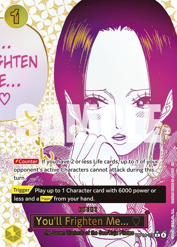 Image for You'll Frighten Me... (Alternate Art) (OP14-118) (The Azure Sea's Seven) (OP14) - One Piece Card Game