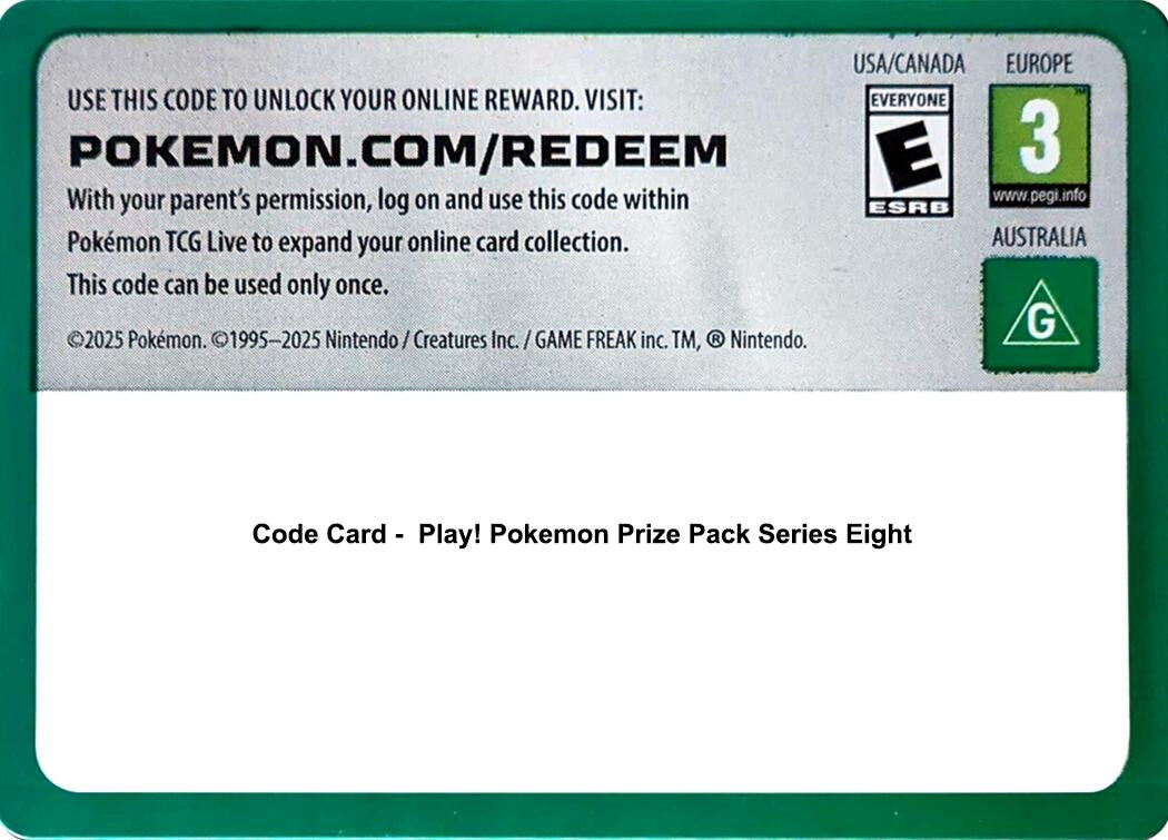 Image for Code Card - Play! Pokemon Prize Pack Series Eight (Prize Pack Series Cards) - Pokemon