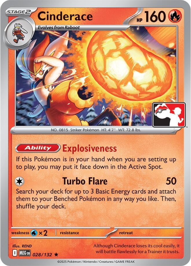 Image for Cinderace (028/132) (Prize Pack Series Cards) - Pokemon