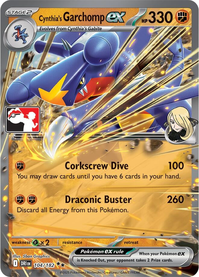 Image for Cynthia's Garchomp ex (104/182) (Prize Pack Series Cards) - Pokemon