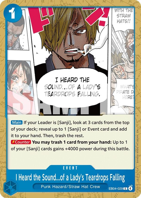 Image for I Heard the Sound...of a Lady's Teardrops Falling (EB04-029) (The Azure Sea's Seven) (OP14) - One Piece Card Game