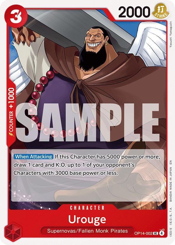 Image for Urouge (OP14-002) (The Azure Sea's Seven) (OP14) - One Piece Card Game