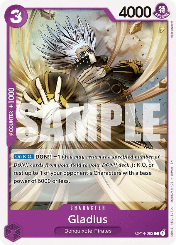 Image for Gladius (OP14-062) (The Azure Sea's Seven) (OP14) - One Piece Card Game