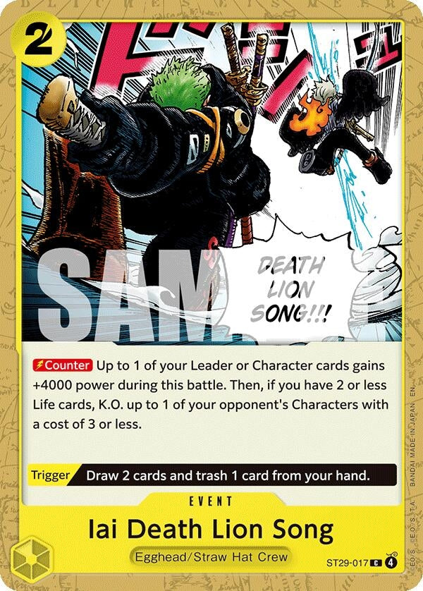 Image for Iai Death Lion Song (ST29-017) (Starter Deck 29: Egghead) (ST-29) - One Piece Card Game