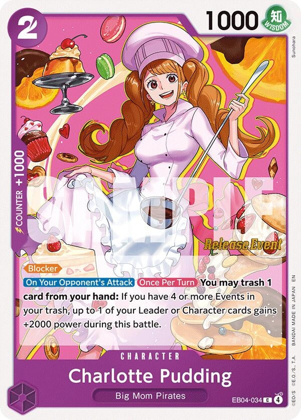 Image for Charlotte Pudding (EB04-034) (The Azure Sea's Seven Release Event Cards) (OP14 RE) - One Piece Card Game