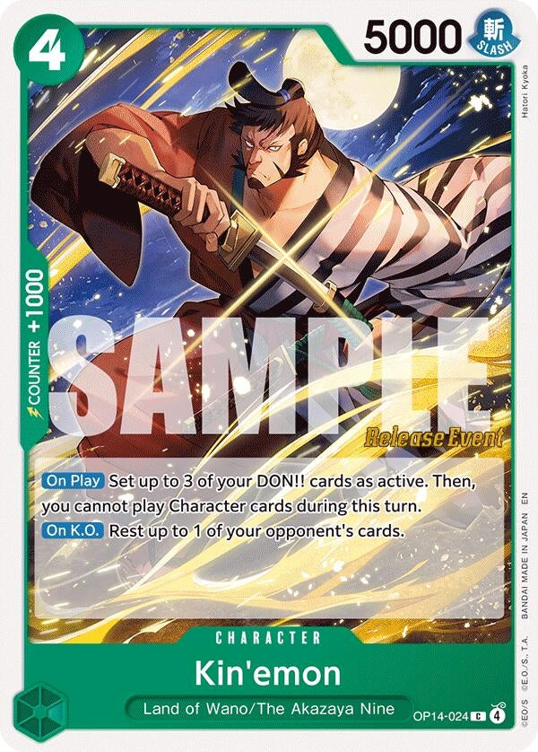 Image for Kin'emon (OP14-024) (The Azure Sea's Seven Release Event Cards) (OP14 RE) - One Piece Card Game