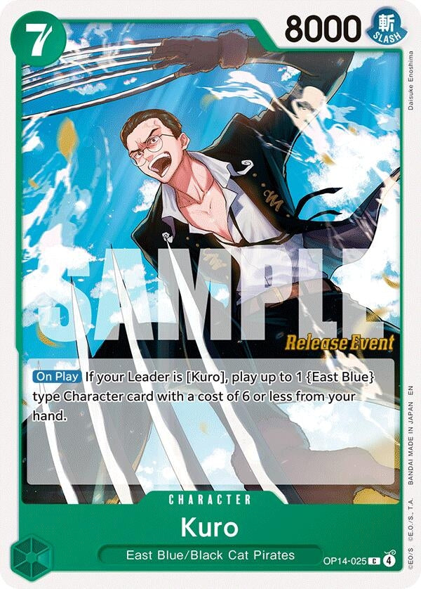 Image for Kuro (OP14-025) (The Azure Sea's Seven Release Event Cards) (OP14 RE) - One Piece Card Game