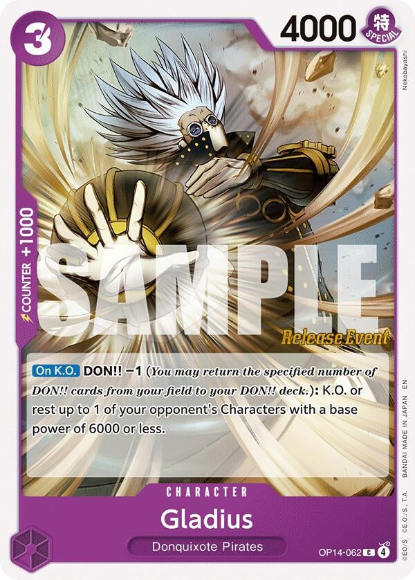 Image for Gladius (OP14-062) (The Azure Sea's Seven Release Event Cards) (OP14 RE) - One Piece Card Game