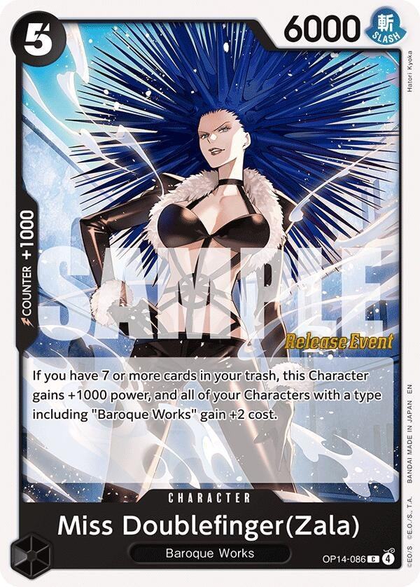 Image for Miss Doublefinger(Zala) (OP14-086) (The Azure Sea's Seven Release Event Cards) (OP14 RE) - One Piece Card Game