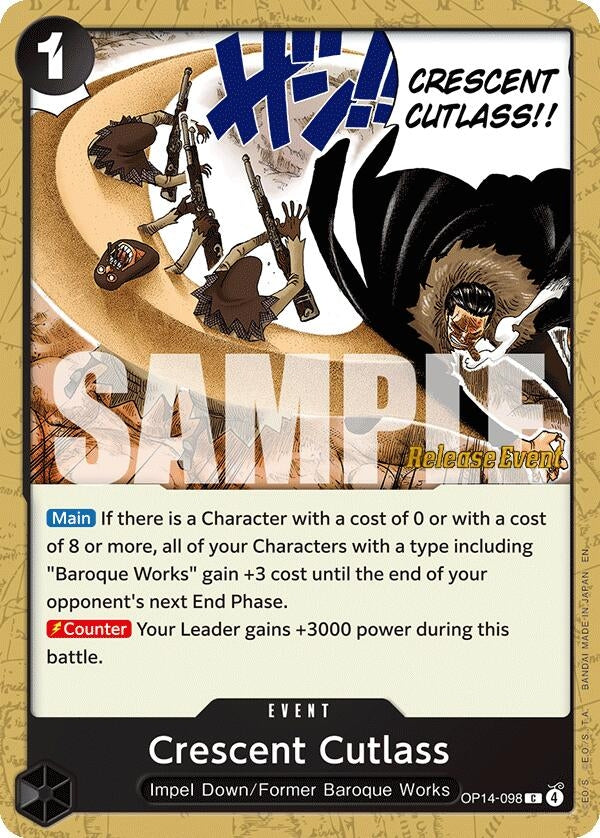 Image for Crescent Cutlass (OP14-098) (The Azure Sea's Seven Release Event Cards) (OP14 RE) - One Piece Card Game