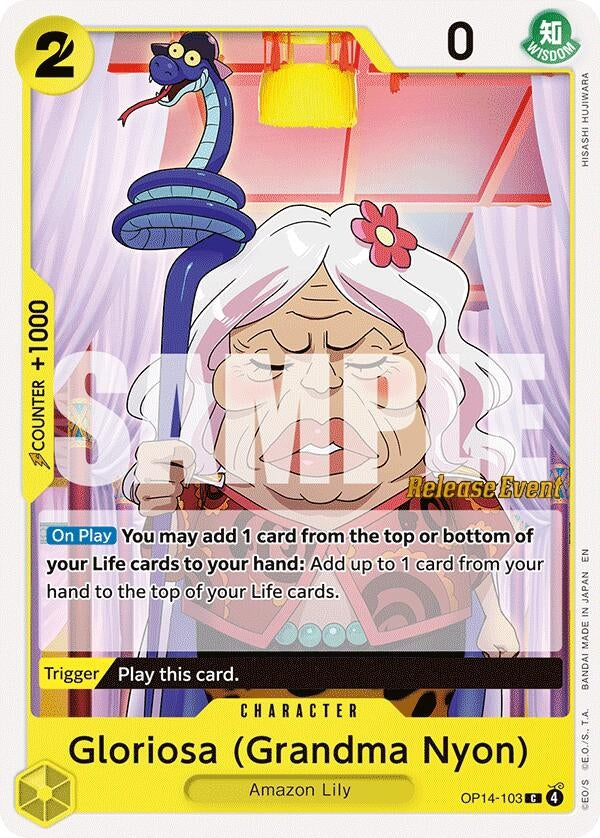 Image for Gloriosa (Grandma Nyon) (OP14-103) (The Azure Sea's Seven Release Event Cards) (OP14 RE) - One Piece Card Game