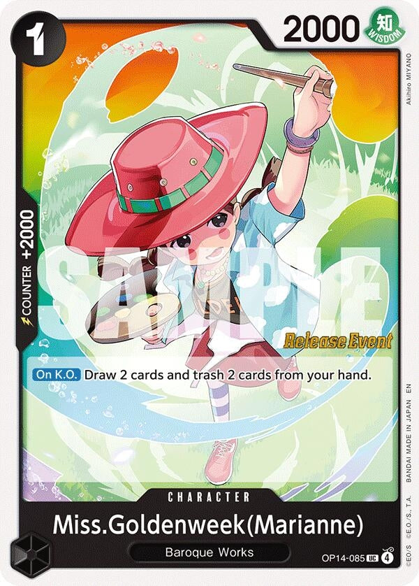 Image for Miss.Goldenweek(Marianne) (OP14-085) (The Azure Sea's Seven Release Event Cards) (OP14 RE) - One Piece Card Game