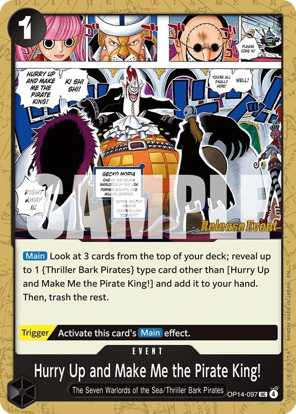 Image for Hurry Up and Make Me the Pirate King! (OP14-097) (The Azure Sea's Seven Release Event Cards) (OP14 RE) - One Piece Card Game