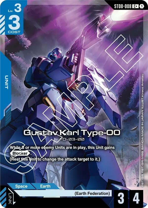 Image for Gustav Karl Type-00 (C+) (ST08-008) (Starter Deck 08: Flash of Radiance) (ST08) - Gundam Card Game