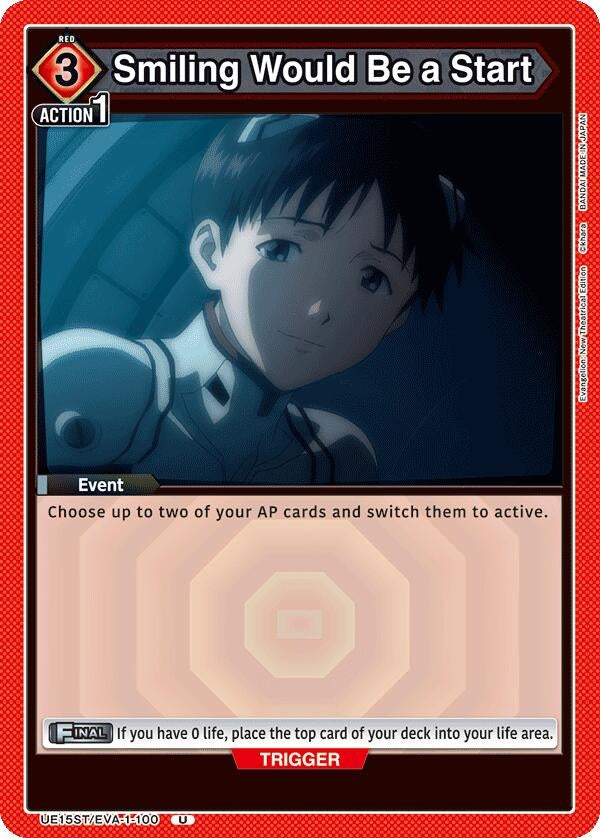 Image for Smiling Would Be a Start (UE15ST/EVA-1-100) (UE15ST: Evangelion: New Theatrical Edition Starter Deck) (UE15ST) - Union Arena