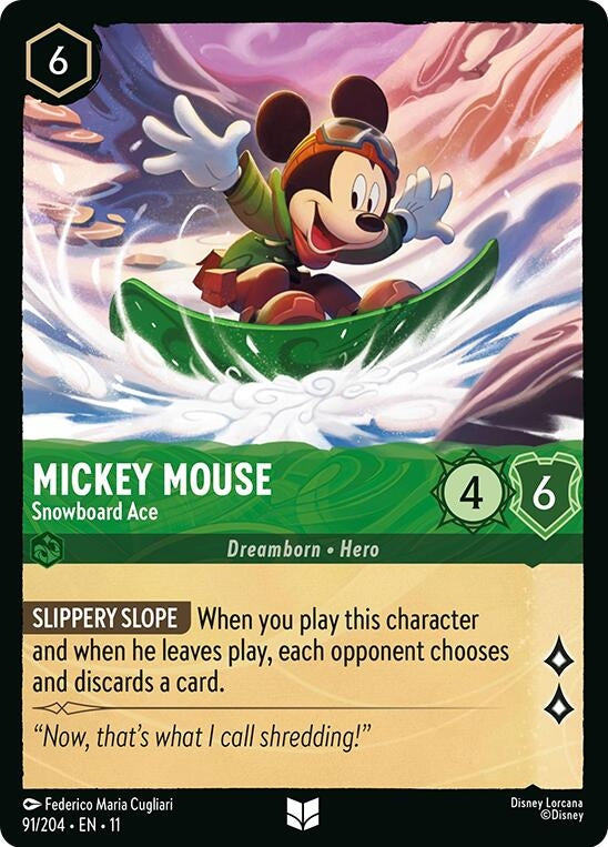Image for Mickey Mouse - Snowboard Ace (91/204) (Winterspell) (11) - Disney Lorcana