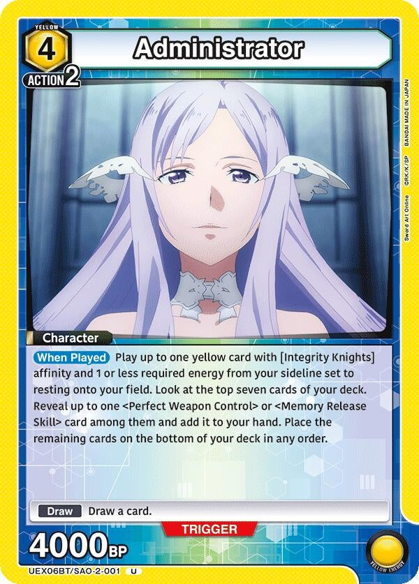 Image for Administrator (UEX06BT/SAO-2-001) (UEX06BT: Sword Art Online Vol.2) (UEX06BT) - Union Arena