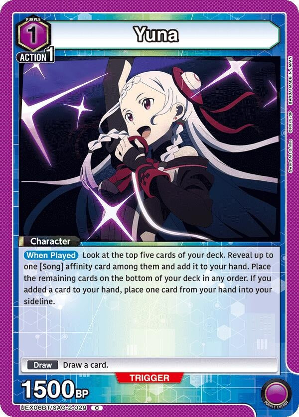 Image for Yuna (029) (UEX06BT/SAO-2-029) (UEX06BT: Sword Art Online Vol.2) (UEX06BT) - Union Arena